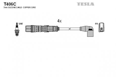 Провода высоковольтные - (03F905430L / 03F905430K / 03F905430H) TESLA T406C (фото 1)