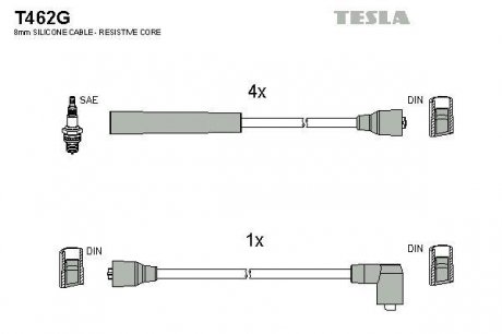 Провода высоковольтные - (5030259 / 1202501 / 1063606) TESLA T462G (фото 1)