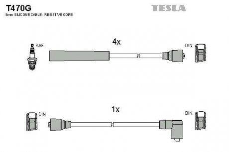 Провода высоковольтные - (1063609) TESLA T470G