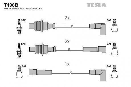 Провода высоковольтные - (97E08 / 5967K4 / 5967H5) TESLA T496B