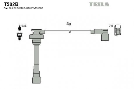 Провода высоковольтные - (MD334039 / MD334026 / MD334021) TESLA T502B (фото 1)