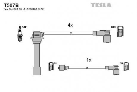 Провода высоковольтные - (ZX1518140 / 8BG918140) TESLA T507B (фото 1)