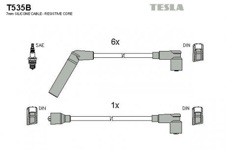 Провода высоковольтные - (MD997506 / MD976524) TESLA T535B (фото 1)