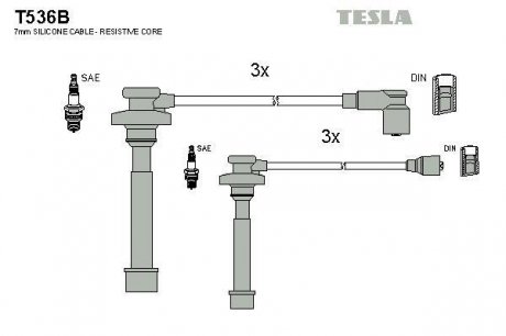 Провода высоковольтные - (MD173402) TESLA T536B