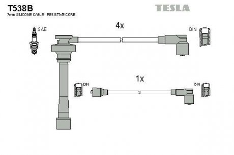 Провода высоковольтные - (MD975309 / MD973163) TESLA T538B (фото 1)