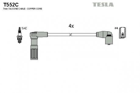 Провода высоковольтные - (7735397 / 5967N2) TESLA T552C (фото 1)