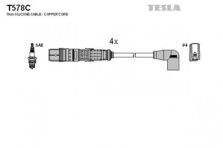 Провода высоковольтные - (030905409C) TESLA T578C