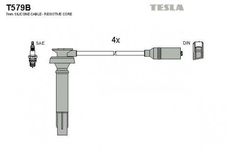 Провода высоковольтные - TESLA T579B (фото 1)