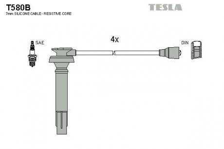 Провода высоковольтные - TESLA T580B