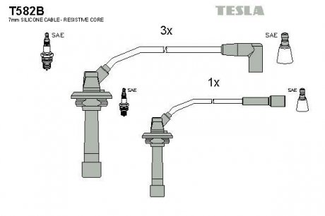 Провода высоковольтные - TESLA T582B (фото 1)