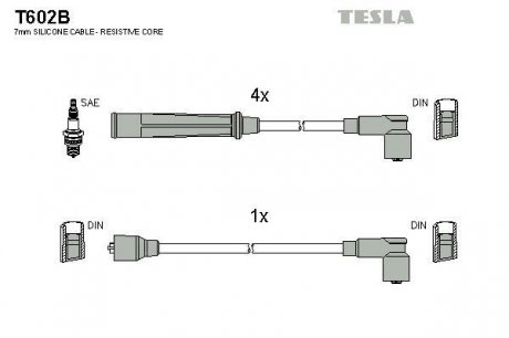 Провода высоковольтные - (3370583020) TESLA T602B (фото 1)