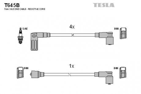 Провода высоковольтные - (7716092) TESLA T645B (фото 1)