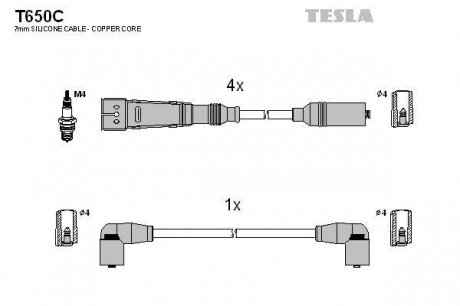 Провода высоковольтные - (803998031) TESLA T650C (фото 1)