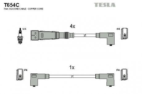 Провода высоковольтные - TESLA T654C (фото 1)