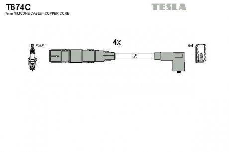 Провода высоковольтные - (06A905409E / 06A905409H / 06A905409A) TESLA T674C (фото 1)