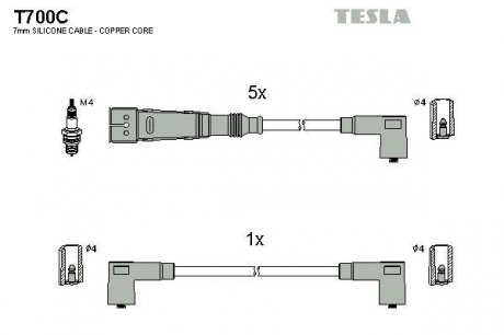 Провода высоковольтные - (437998031B) TESLA T700C (фото 1)