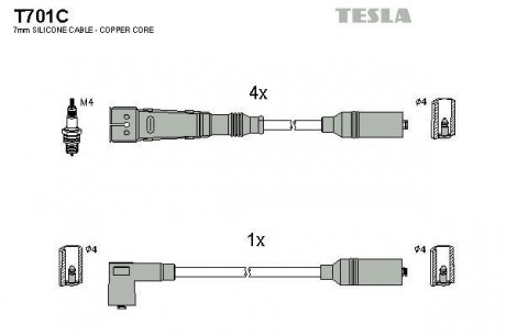 Провода высоковольтные - (803998031 / 59998031) TESLA T701C (фото 1)