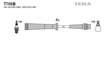 Провода высоковольтные - (7700866923) TESLA T708B