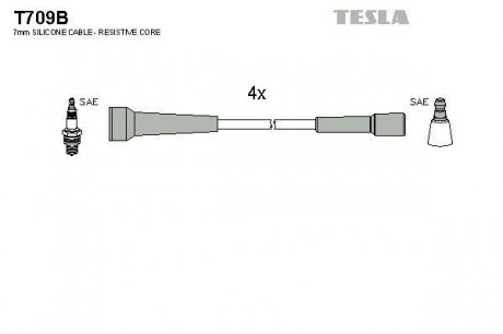 Провода высоковольтные - (7700874564) TESLA T709B
