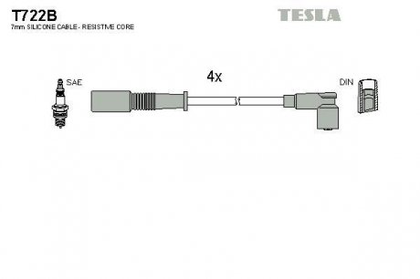 Провода высоковольтные - (7776810) TESLA T722B (фото 1)