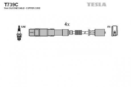 Провода высоковольтные - TESLA T739C (фото 1)