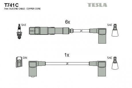 Провода высоковольтные - TESLA T741C (фото 1)