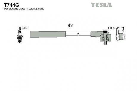 Провода высоковольтные - (6137406 / 1063617) TESLA T744G (фото 1)