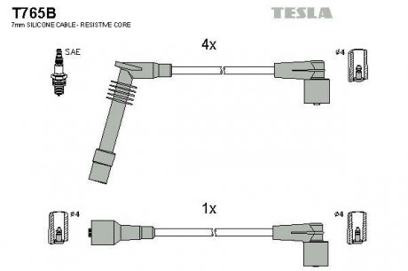 Провода высоковольтные - (90510858 / 90510857 / 1612639) TESLA T765B
