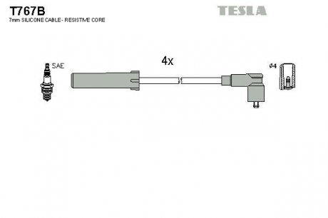 Провода высоковольтные - (7700847109 / 7700107662) TESLA T767B (фото 1)