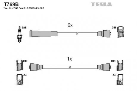 Провода высоковольтные - (1612476) TESLA T769B (фото 1)