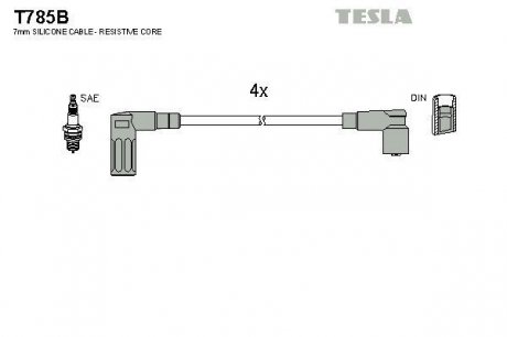 Провода высоковольтные - (7694366) TESLA T785B (фото 1)