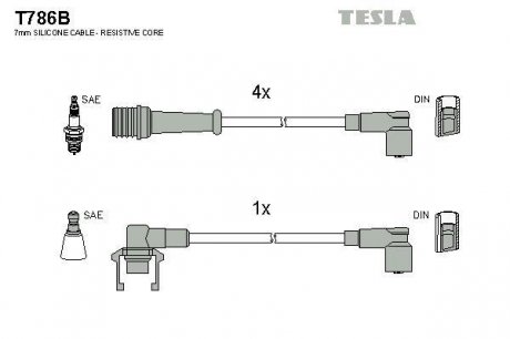Провода высоковольтные - TESLA T786B (фото 1)