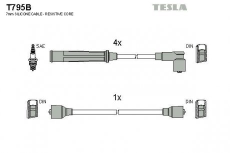 Провода высоковольтные - (KK13718140A) TESLA T795B (фото 1)