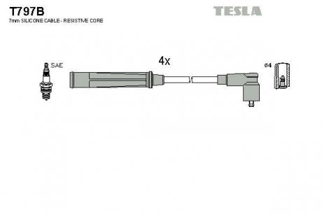 Провода высоковольтные - (OK01118140C / 0K01118140C) TESLA T797B (фото 1)