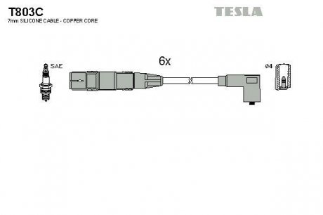 Провода высоковольтные - (021905409K / 021905409AA) TESLA T803C (фото 1)