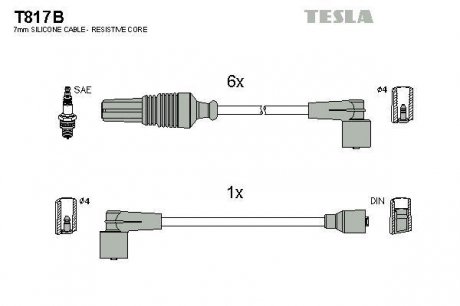 Провода высоковольтные - (5967H2) TESLA T817B (фото 1)
