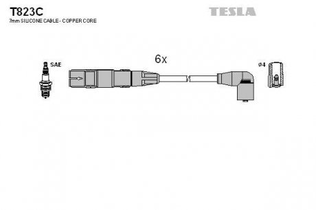 Провода высоковольтные - (021905409T / 021905409N / 021905409J) TESLA T823C (фото 1)