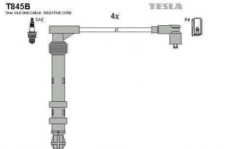Провода высоковольтные - (46413088) TESLA T845B
