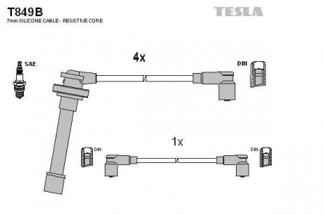 Провода высоковольтные - (2245074Y26 / 2245071J26) TESLA T849B (фото 1)