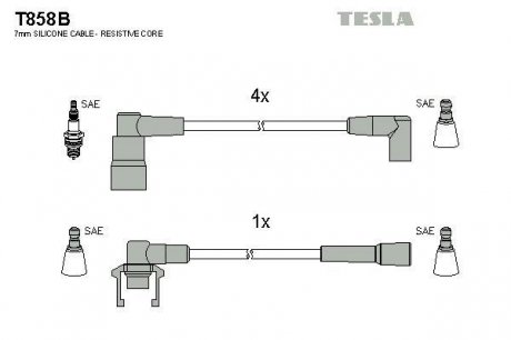 Провода высоковольтные - (33428467) TESLA T858B