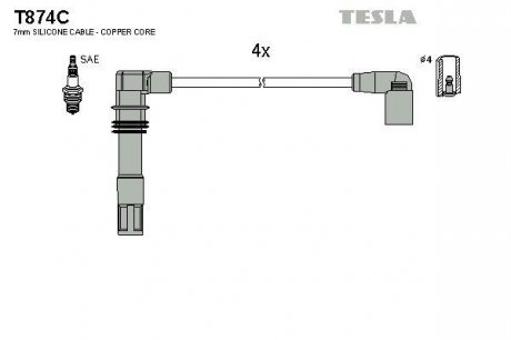 Провод высокого напряжения TESLA T874C