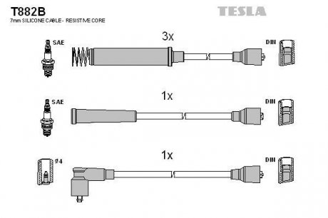 Провода высоковольтные - (1612503) TESLA T882B (фото 1)
