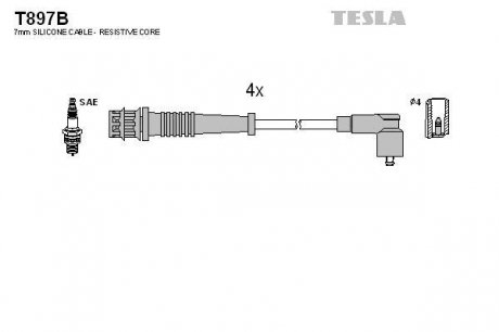 Провода высоковольтные - (7760523) TESLA T897B