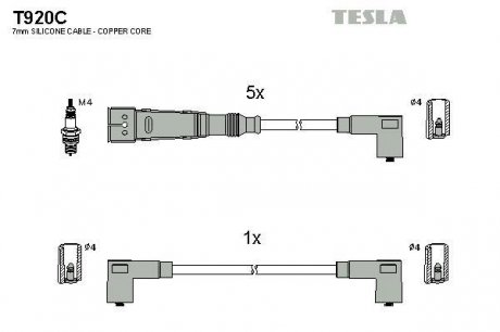 Провода высоковольтные - (N10052808 / N0388871) TESLA T920C