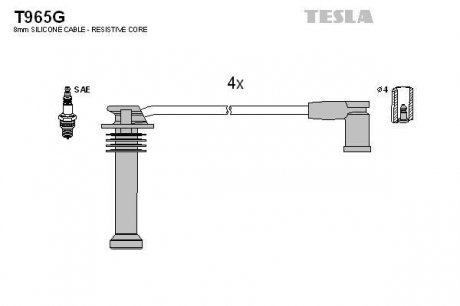 Провода высоковольтные - (L81318140C / L81318140B / 1119842) TESLA T965G (фото 1)