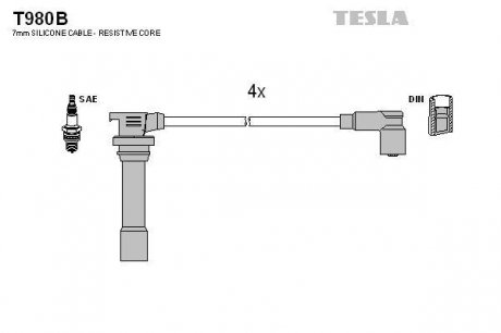 Провода высоковольтные - (Z50118140A) TESLA T980B (фото 1)