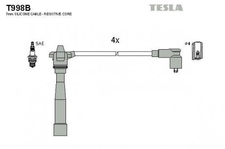 Провода высоковольтные - (46743086 / 46474814) TESLA T998B