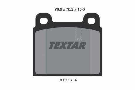 Комплект тормозных колодок, дисковый тормоз TEXTAR 2001102