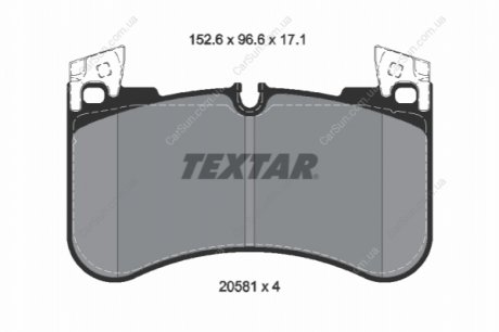 Комплект гальмівних колодок, дискове гальмо TEXTAR 2058101