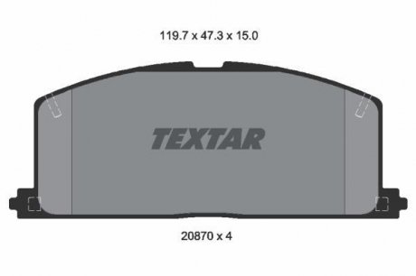 Комплект тормозных колодок, дисковый тормоз TEXTAR 2087001